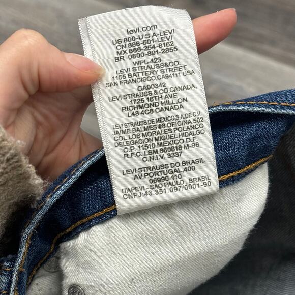 Levis 514 Dark Wash Blue Mens 31x30 Regular Straight Fit Denim Jeans Red Tab EUC - Picture 5 of 12